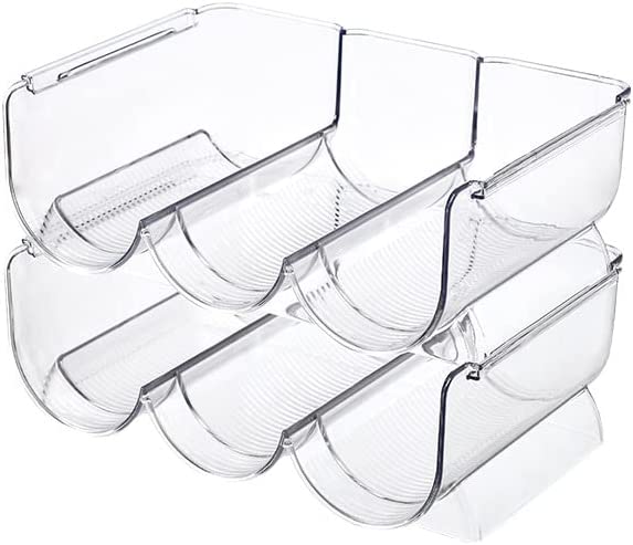 Free-Standing Plastic Stackable 3 Bottles Storage Holder Rack – 2 Units ...